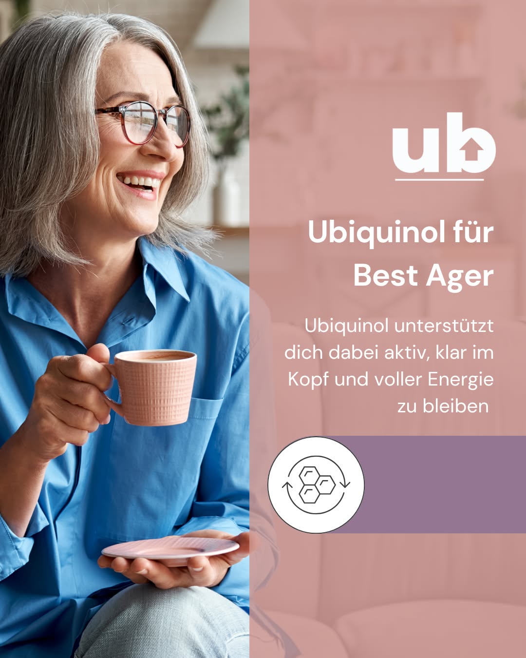 Du wirst älter – aber wie? 
 
Der Körper verändert sich – aber das bedeutet nicht, dass Energie, Konzentration oder Kraft nachlassen müssen. 

Ubiquinol unterstützt dich dabei, auch in der zweiten Lebenshälfte aktiv, klar im Kopf und voller Energie zu bleiben: 

❤️ Stärkt das Herz – besonders wichtig bei Bluthochdruck oder Herzschwäche 
🧠 Unterstützt das Gehirn, z. B. bei Konzentrationsproblemen oder mentaler Müdigkeit 
💪 Fördert Muskelerhalt & Regeneration – ideal, um auch mit 50+ noch durchzustarten 
🛡️ Schützt Zellen vor schädlichen freien Radikalen – wichtig für gesundes Altern 

👉 Studien zeigen: Bereits ab Mitte 30 nimmt der Ubiquinol-Spiegel im Körper deutlich ab. Eine gezielte Supplementierung kann hier spürbar helfen. 

#HealthyAging #BestAger #Zellschutz #Herzgesundheit #Ubiquinol #Q10