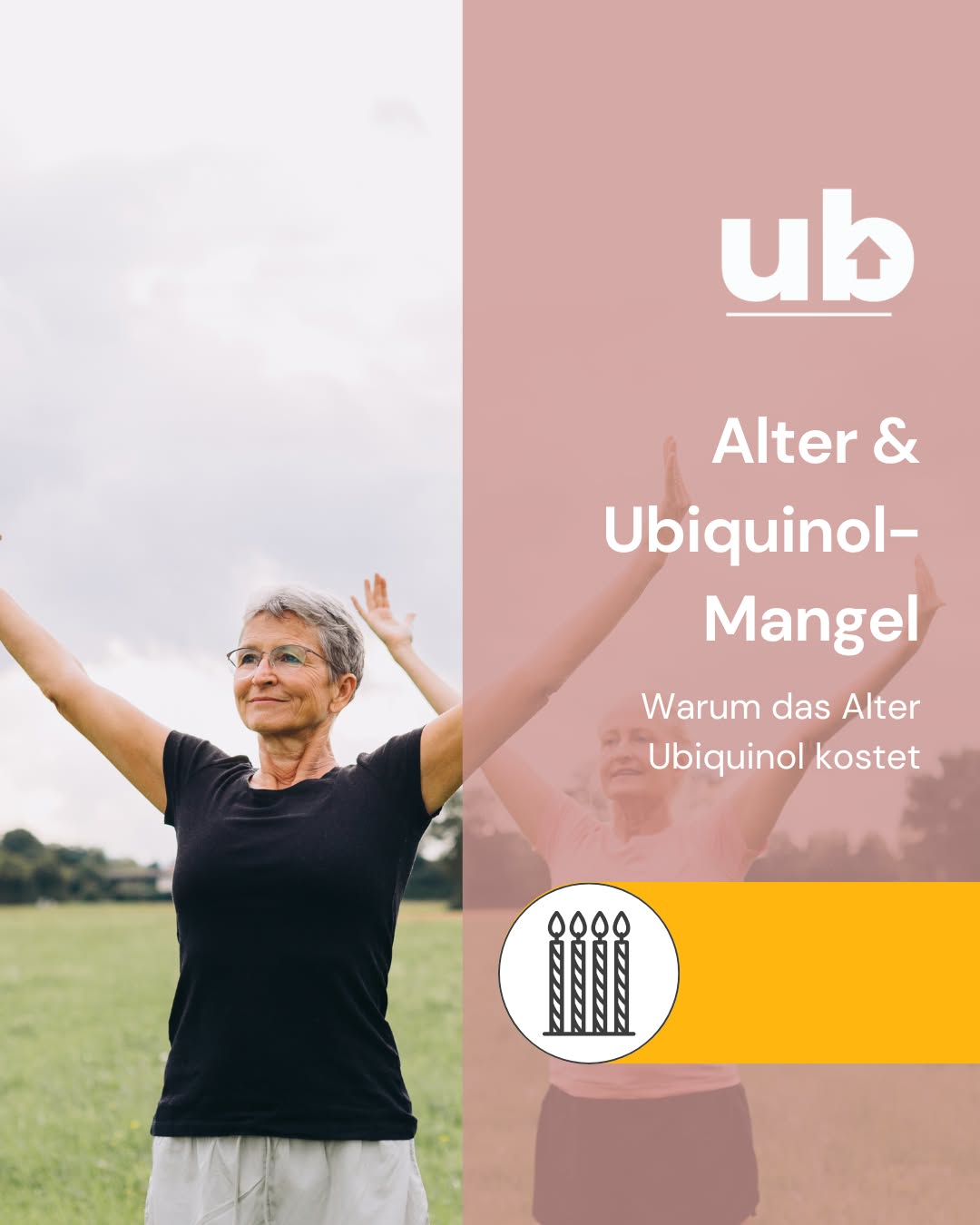 Wusstest du, dass das Alter die Ursache Nr. 1 für einen Ubiquinol-Mangel ist? 🧬 
Ab etwa dem 30. Lebensjahr sinkt die Fähigkeit des Körpers, Coenzym Q10 in seine aktive Form – Ubiquinol – umzuwandeln. 

Warum ist das wichtig? 
🔋 Weniger Energie: Ubiquinol ist entscheidend für die Energieproduktion in den Mitochondrien – unseren „Zellkraftwerken“. 
🛡️ Weniger Schutz: Als starkes Antioxidans schützt es unsere Zellen vor oxidativem Stress, der mit Alterung und vielen Belastungen verbunden ist. 

Das bedeutet: Mit zunehmendem Alter sind unsere Zellen weniger versorgt, gleichzeitig steigt der Bedarf durch Stress, Umwelteinflüsse oder intensive körperliche Belastung. 

👉 Genau deshalb spielt Ubiquinol eine Schlüsselrolle bei Themen wie Healthy Aging, Herzgesundheit, Fruchtbarkeit und Vitalität. 

Folge uns, wenn du mehr über die Zusammenhänge zwischen Alter, Zellgesundheit und Ubiquinol erfahren möchtest.