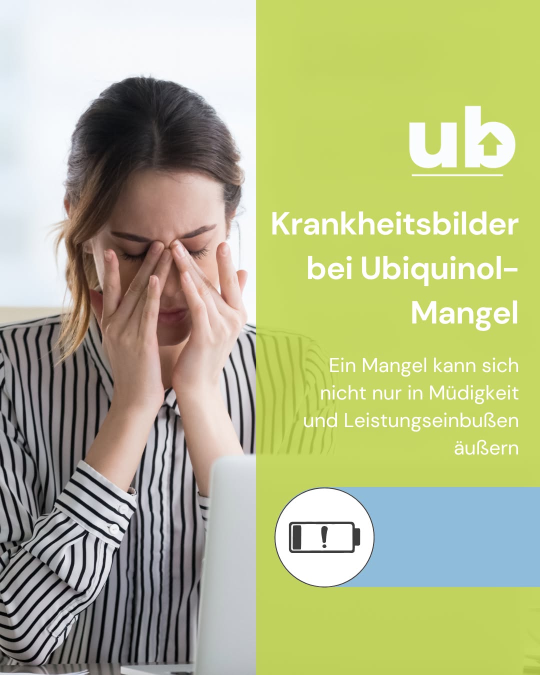 Ubiquinol, die aktive Form von Coenzym Q10, spielt eine entscheidende Rolle in der Energieproduktion und Zellgesundheit. Ein Mangel kann sich nicht nur in Müdigkeit und Leistungseinbußen äußern, sondern wird auch mit verschiedenen Gesundheitsproblemen in Verbindung gebracht: 

🫀Herz-Kreislauf-Erkrankungen – Das Herz benötigt viel Energie, und ein niedriger Ubiquinol-Spiegel kann mit Bluthochdruck oder Herzinsuffizienz zusammenhängen. 
 
🧠 Neurodegenerative Erkrankungen – Oxidativer Stress spielt eine Rolle bei Erkrankungen wie Parkinson oder Alzheimer. 

🍬Diabetes – Mitochondrien, die „Kraftwerke“ der Zellen, sind bei Diabetikern oft geschädigt. Ubiquinol verbessert die Effizienz der Mitochondrien, indem es die ATP-Produktion steigert und so die Energieversorgung der Zellen sichert. Dies kann besonders wichtig für die Muskelzellen sein, die viel Energie benötigen und eine zentrale Rolle im Glukosestoffwechsel spielen. 💪 Muskelerkrankungen & Müdigkeit – Muskelkrämpfe, Schwäche oder chronische Erschöpfung können durch eine unzureichende Energieversorgung der Zellen entstehen. 

Da der Ubiquinol-Spiegel mit zunehmendem Alter oder durch bestimmte Medikamente (z. B. Statine) sinkt, kann eine gezielte Ergänzung helfen, den Körper optimal zu unterstützen. 

Mehr dazu auf 👉 www.ubiquinol.info