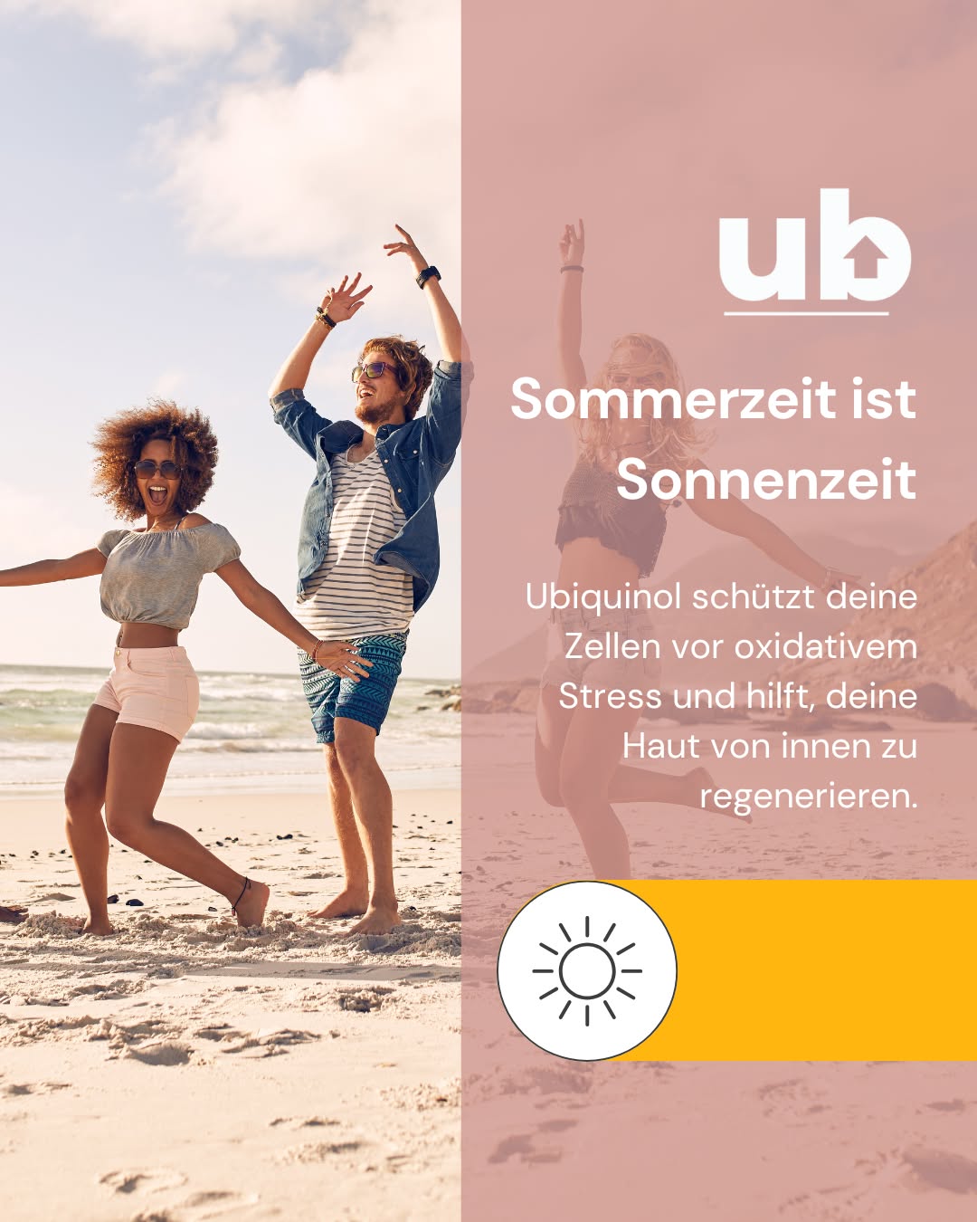 ☀️ Sommerzeit ist Sonnenzeit – und die bedeutet Stress für Haut & Körper! UV-Strahlung fördert freie Radikale, die unsere Hautzellen angreifen und die natürliche Schutzbarriere schwächen. 

Ubiquinol wirkt hier doppelt: Als starkes Antioxidans schützt es deine Zellen vor oxidativem Stress und hilft gleichzeitig, deine Haut von innen zu regenerieren. 💧 
 
Es unterstützt außerdem deine Energieproduktion – ideal für aktive Sommertage am Strand, in den Bergen oder auf Reisen🌴 

👉 So bleibst du vital und kannst den Sommer unbeschwert genießen! 

#Ubiquinol #Sommerenergie #Zellschutz #Hautpflegevoninnen #ubiquinol_de #Sommerfit #NatürlichVital